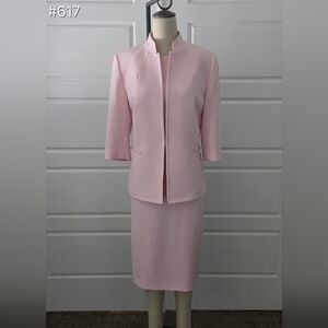 Light Pink Midi Dress Set with Jacket